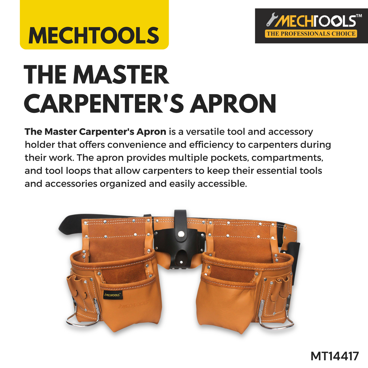 Tool Bag Craftright Tool Belt Yellow LEATHER TOOL BAG SINGLE, For