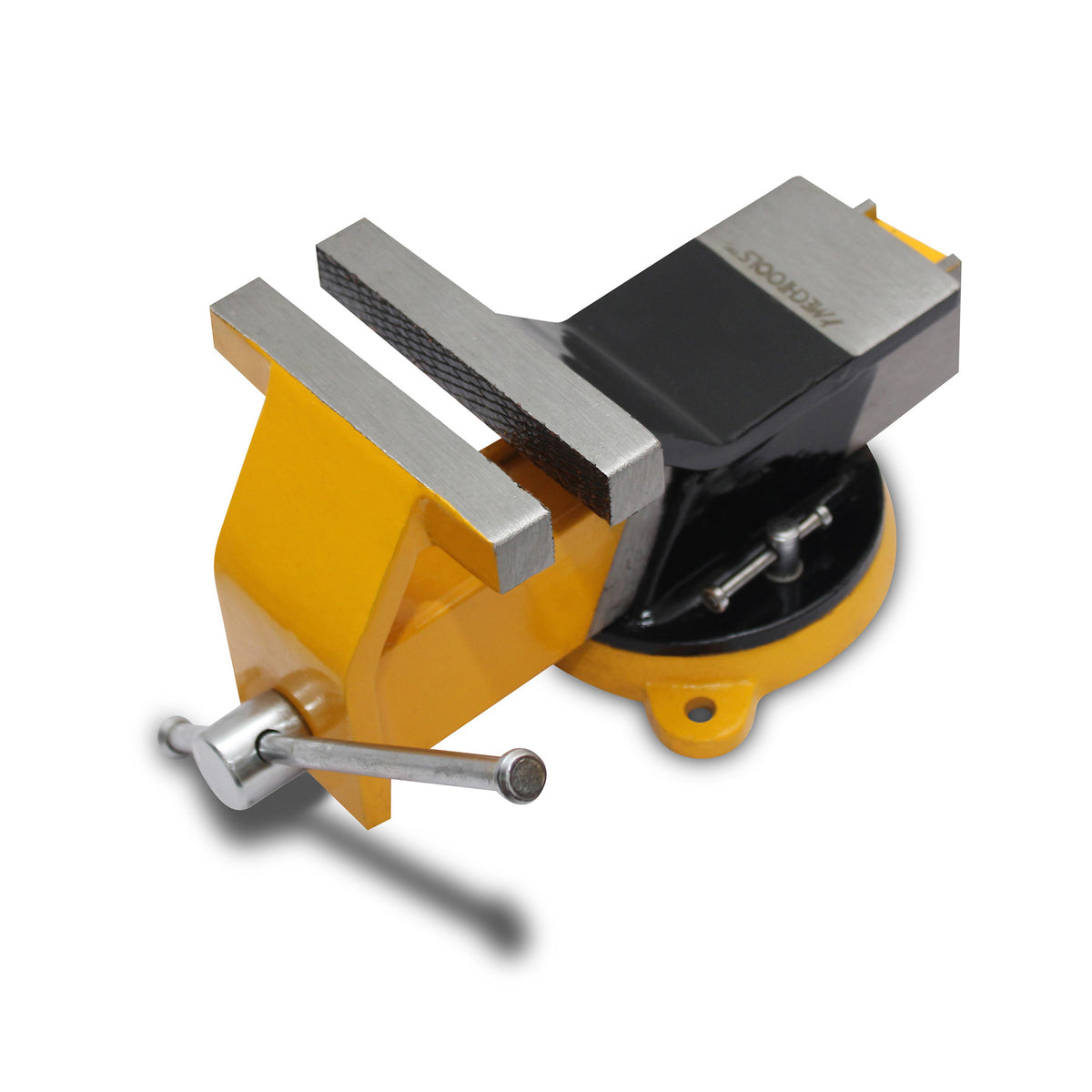Fixed base store bench vise