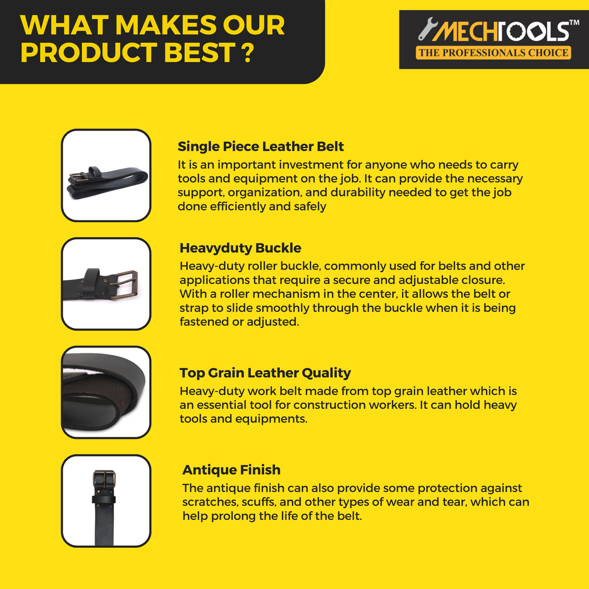 1 Pc. Heavy-Duty Jointless Work Belt - (MT14433)