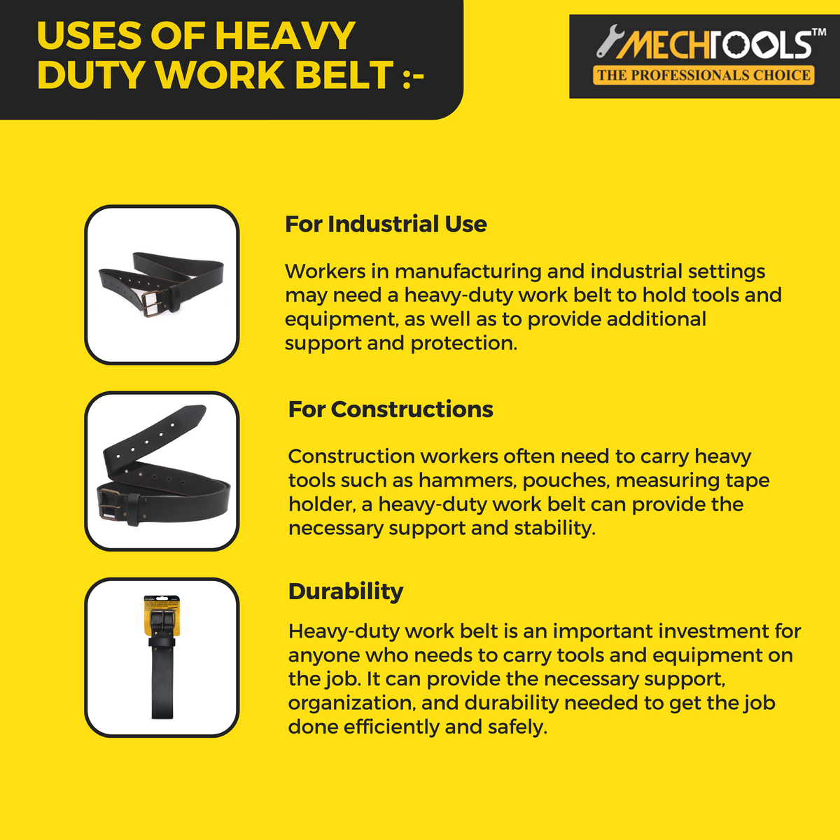 1 Pc. Heavy-Duty Jointless Work Belt - (MT14433)