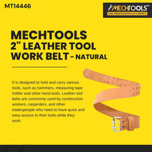 2" Leather Tool Belt with Double Buckle (Natural) - MT14446