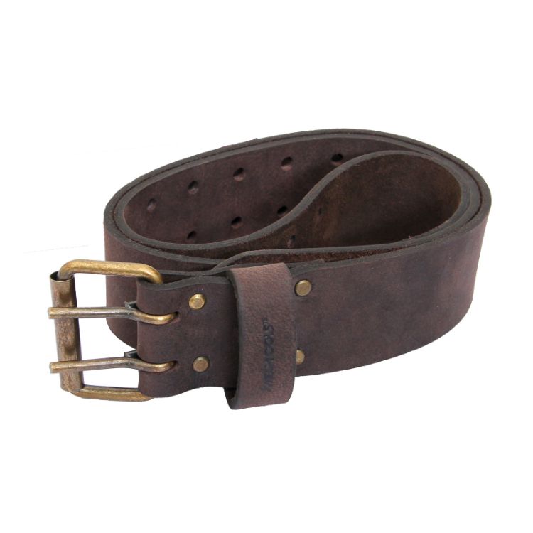 2" Oil Tanned Leather Tool Belt with Double Buckle (Dark Brown) - MT14447
