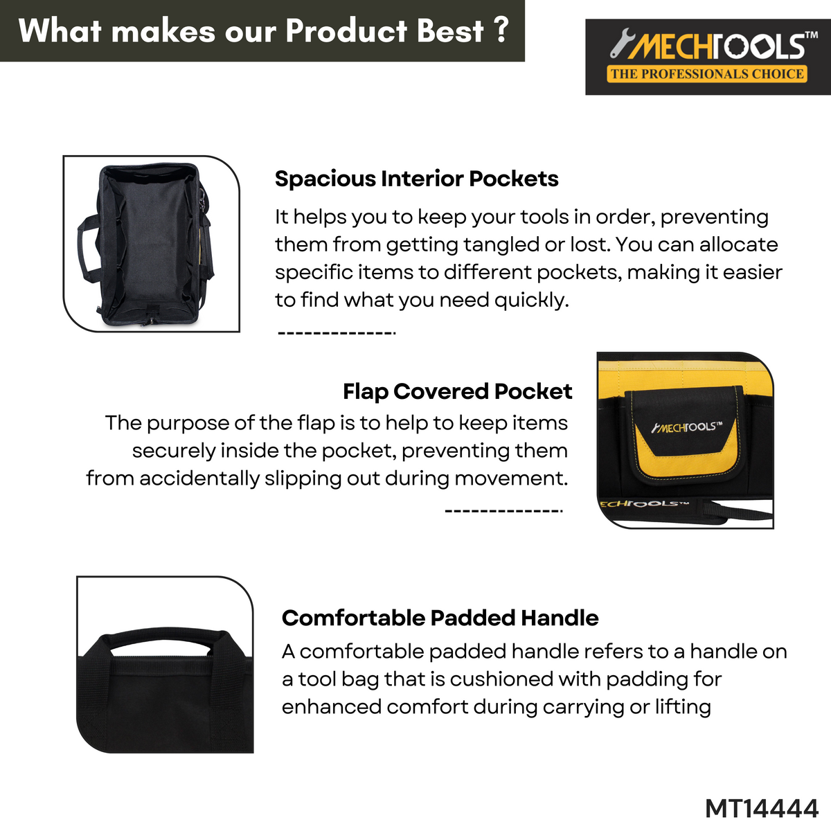 32 Pockets Contractor’s Tool Bag – Heavy-Duty Storage & Organization(MT14444)
