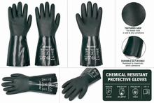 MECHTOOLS PVC Coated Work Gloves, Chemical Resistant Waterproof Safety Gloves with Cotton Lining