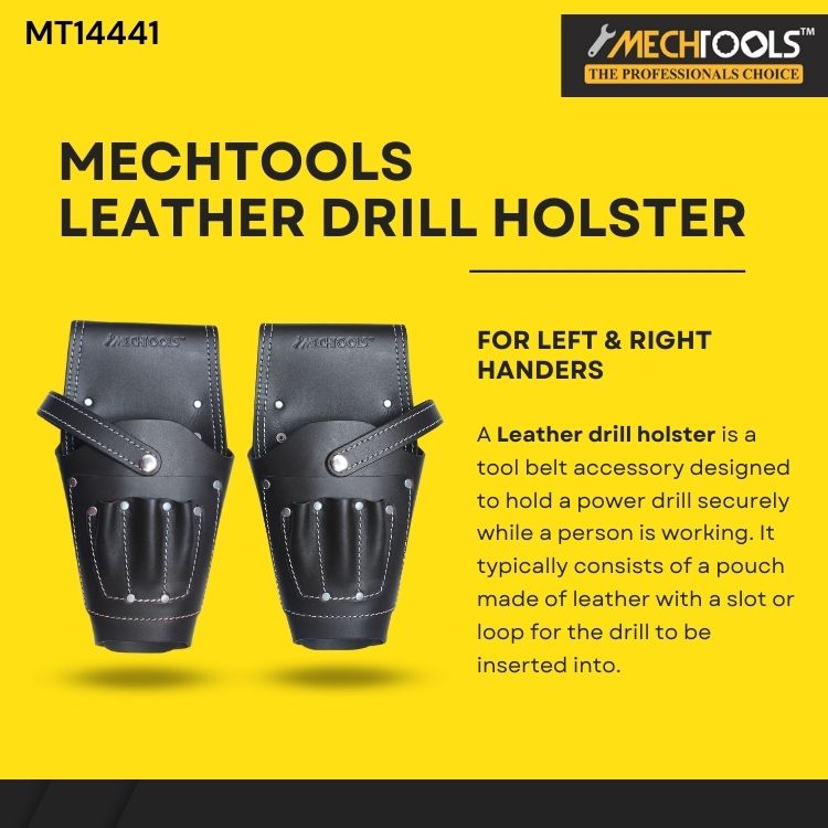 Leather Drill Holster – Heavy-Duty Tool Holder - (MT14441)