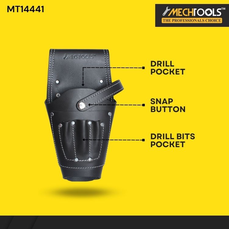 Leather Drill Holster – Heavy-Duty Tool Holder - (MT14441)