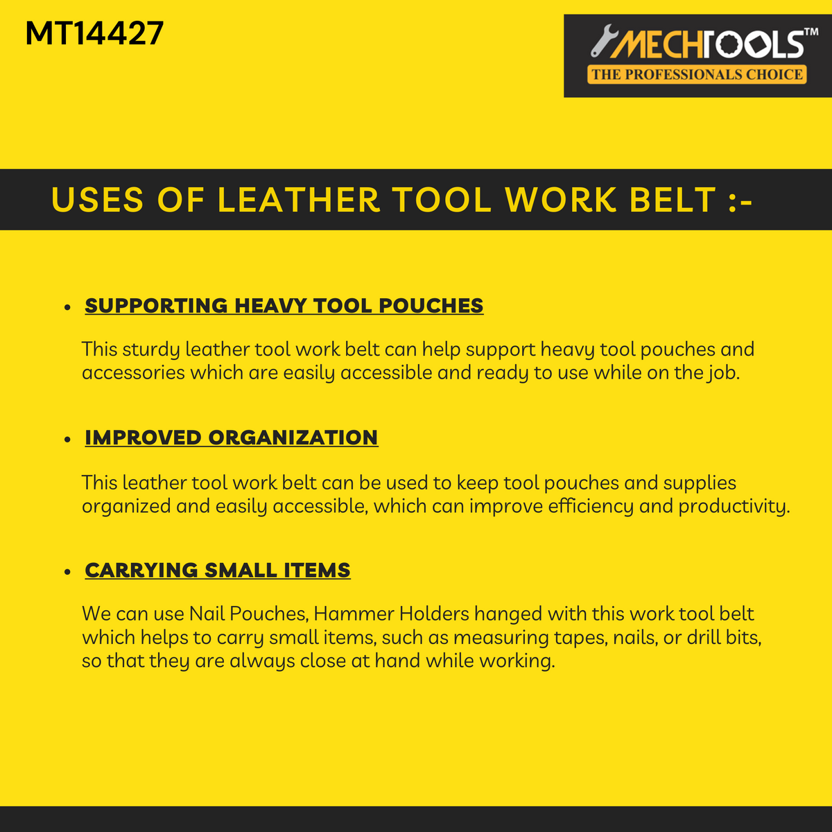 Leather Tool Work Belt - (MT14427)