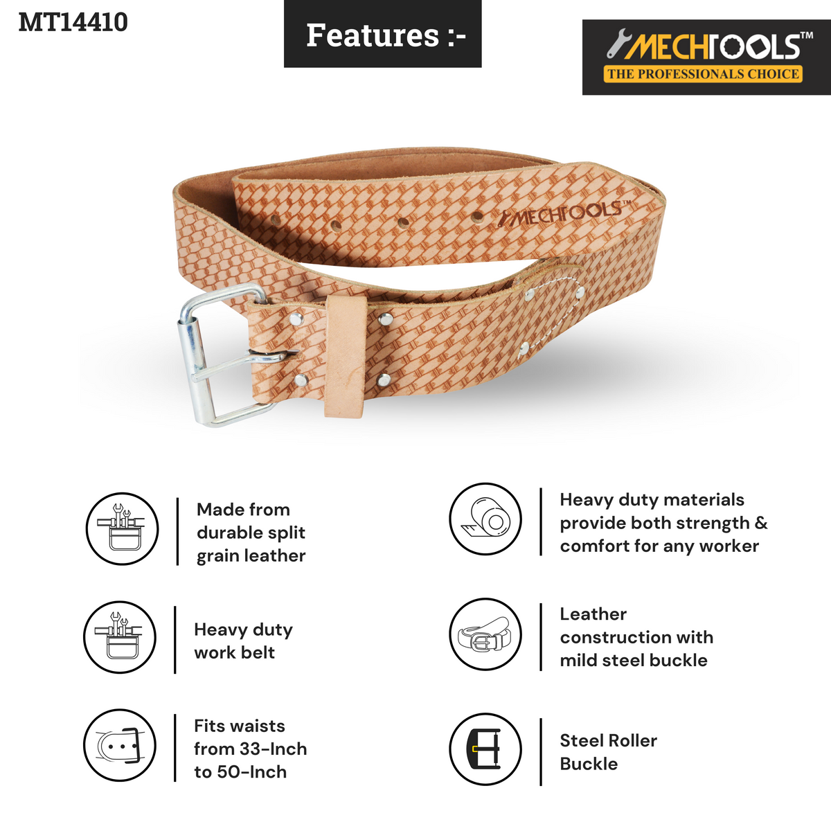 HEAVY DUTY LEATHER WORK BELT (MT14410)