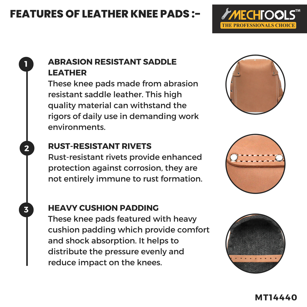 Heavy Duty Extra Padding Leather Kneepads 