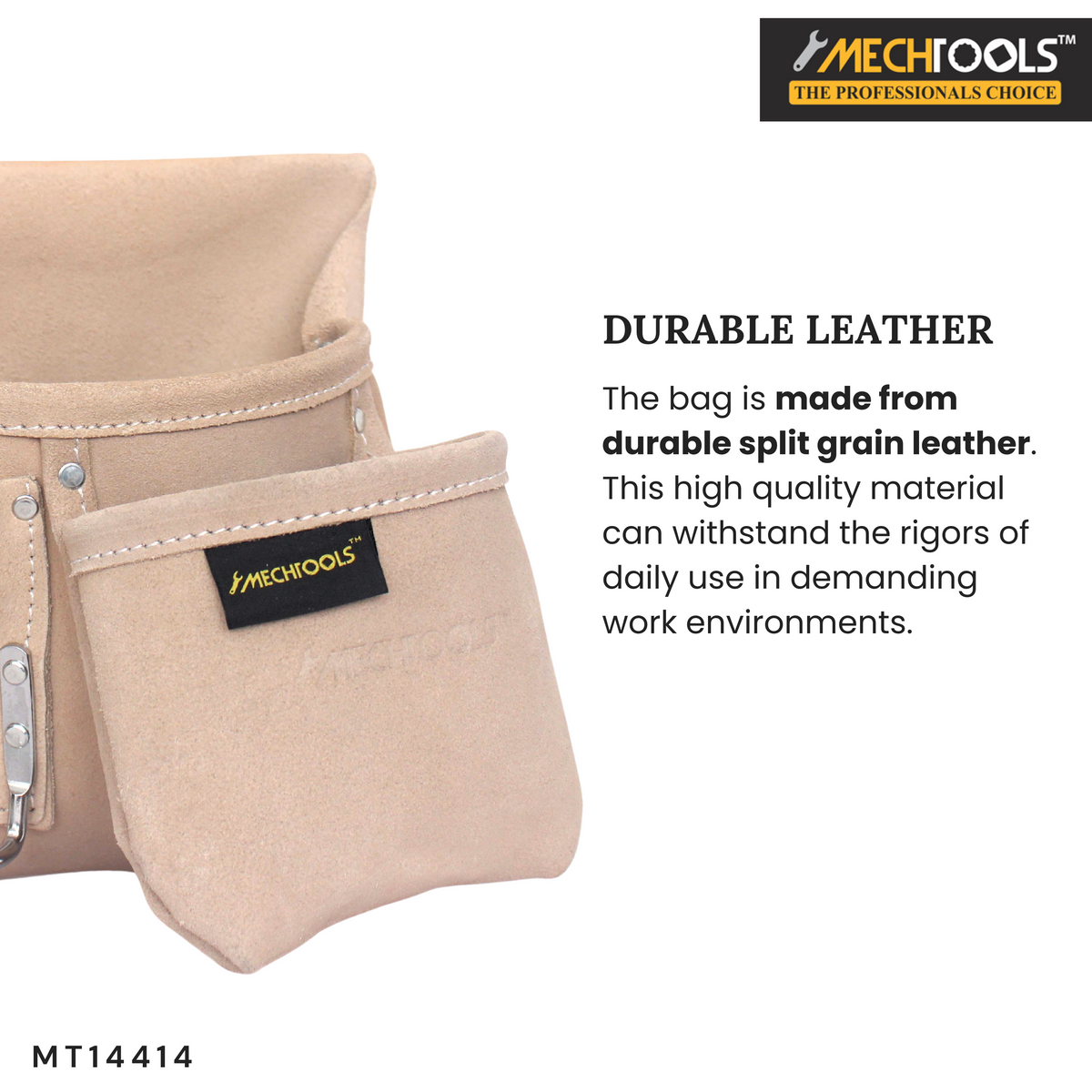 Multi-Pocket Nail & Tool Bag – Premium Leather Work Organizer (MT14414)