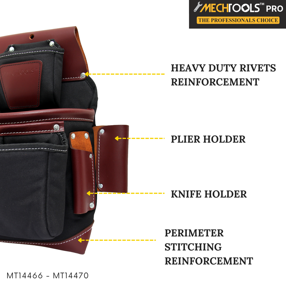 PRO Framer Tool Belt Set – Heavy-Duty Leather Work Gear for Carpenters & Framers - (MT14466-MT14470)