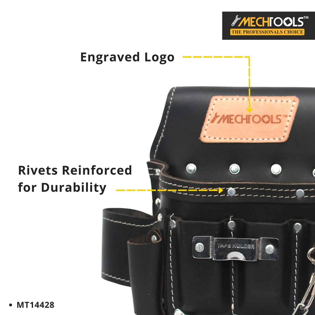 Pro Oil-Tanned Electrician Tool Pouch – 10 Pockets & Genuine Leather (MT14428)