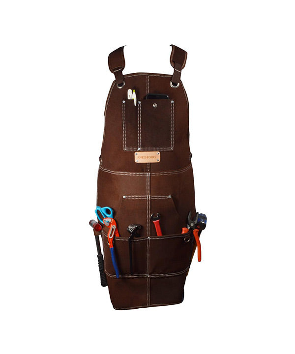 Heavy-Duty Leather Work Apron – Multiple Pockets & Adjustable Straps (MT14429)