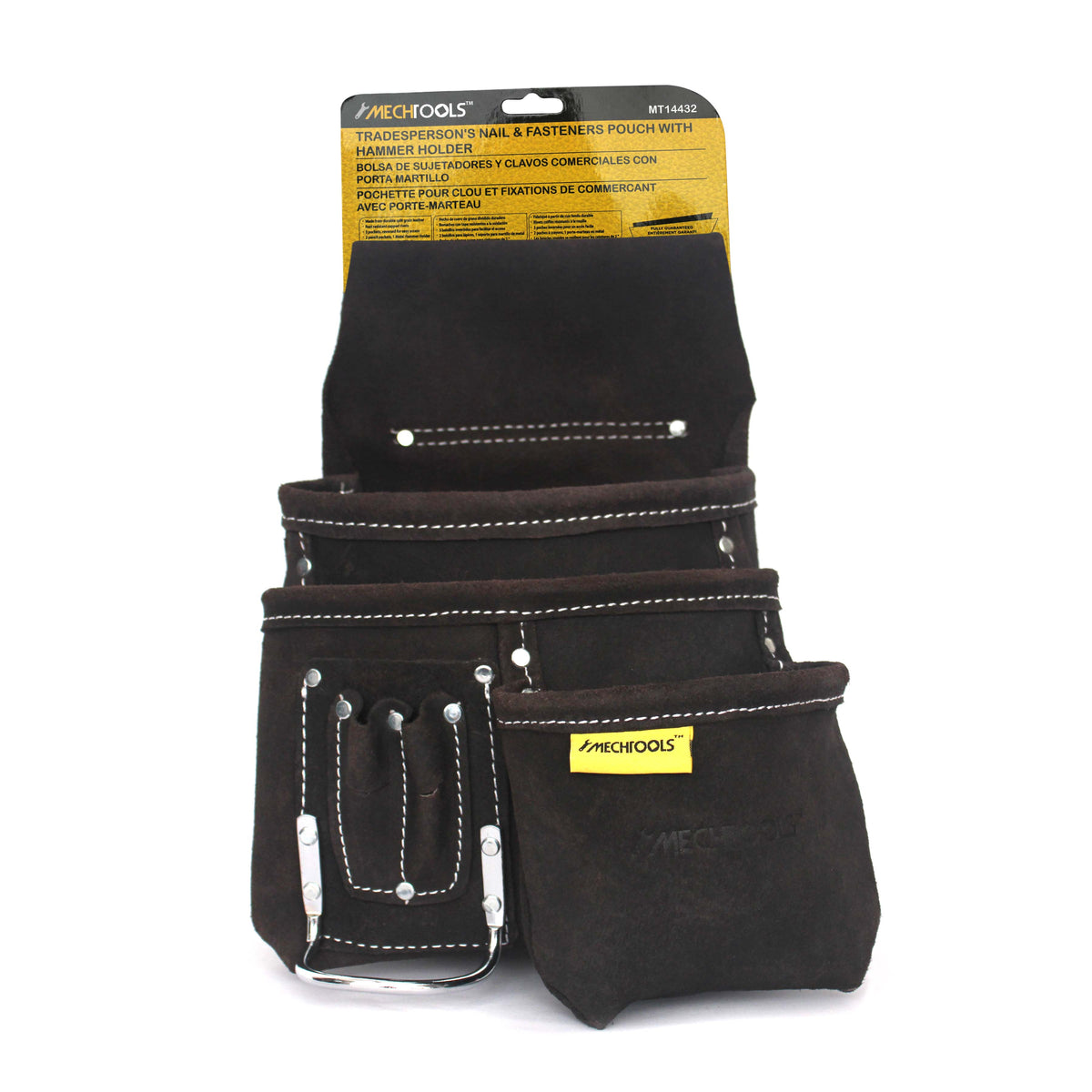 Nail & Fasteners Pouch with Hammer Holder – Heavy-Duty Leather Tool Pouch (MT14432)