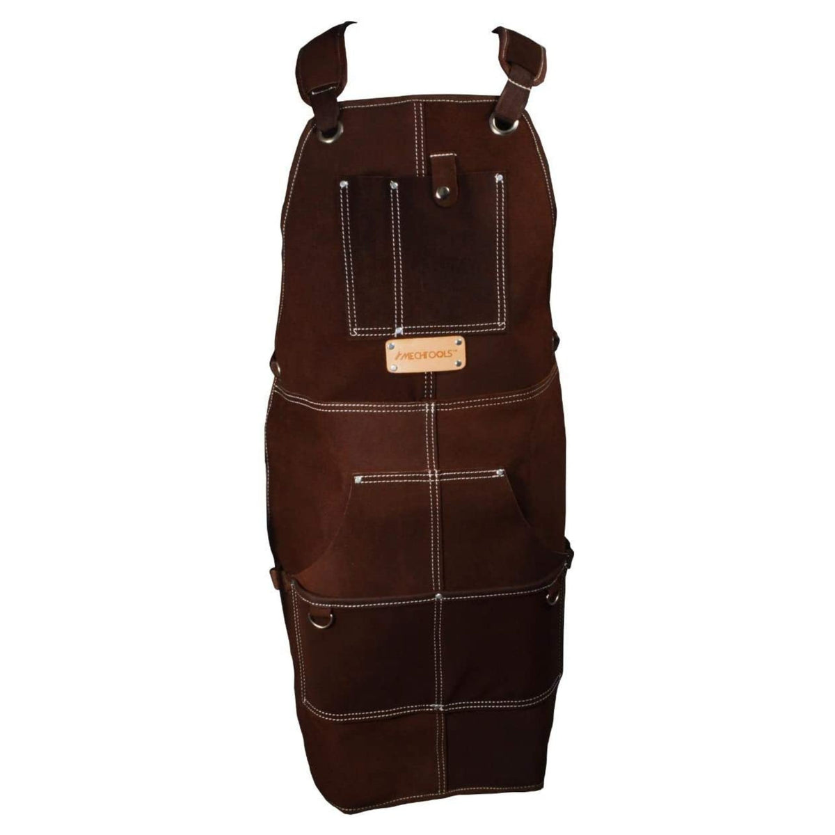 Heavy-Duty Leather Work Apron – Multiple Pockets & Adjustable Straps (MT14429)